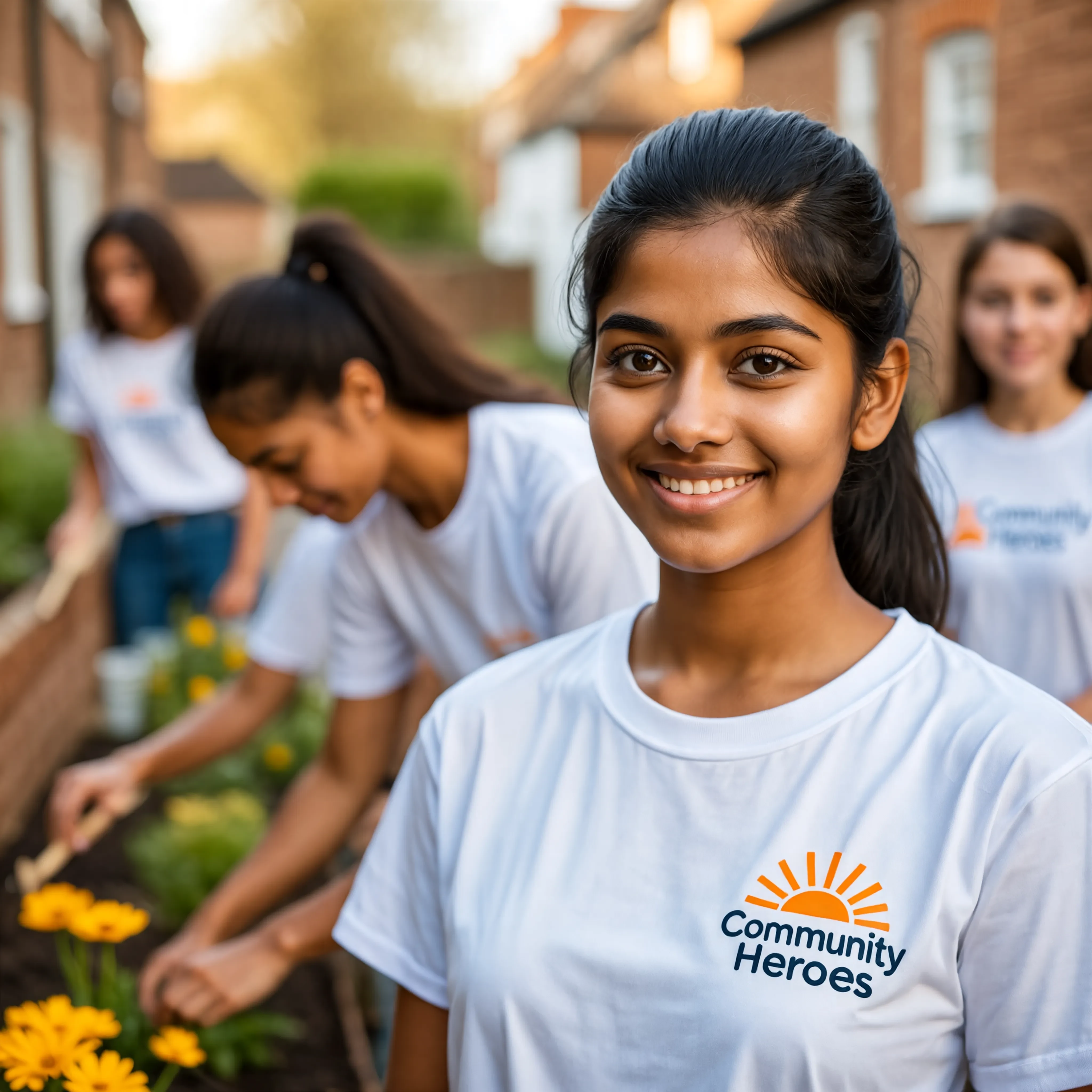 Young Community Heroes volunteer gardening